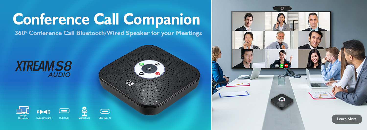 360 Voice Pick-Up & Smart Microphone Array Our conference speakerphone operates perfectly both for meeting room which accommodates up to 8 people and for you to use it at your home office without holding your mobile phone too long or get too close to your computer. Even if there is no separate office, it can also block the surrounding sound.